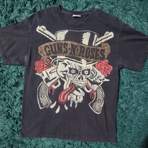 Vintage Guns N’ Roses Skull Pistols Band Tee Hanes Heavyweight 2002 Rock